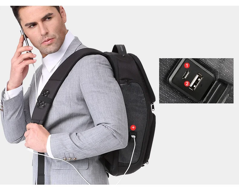 Kingsons Новая обновленная версия солнечной энергии промывка 15,6 дюймов рюкзак для ноутбука USB внешняя зарядка бизнес дорожная сумка для отдыха