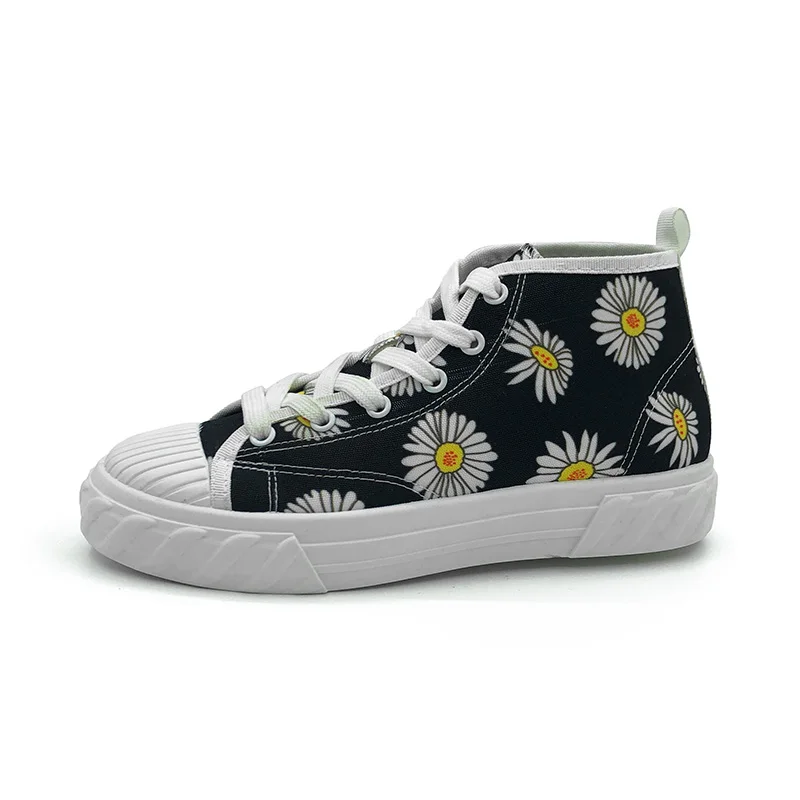 

2019 New Fashion Sunflower Shoes Woman Flat Heels Summer Casual Sneakers Women's School Girls Super Cute Tenis Ankle Flats