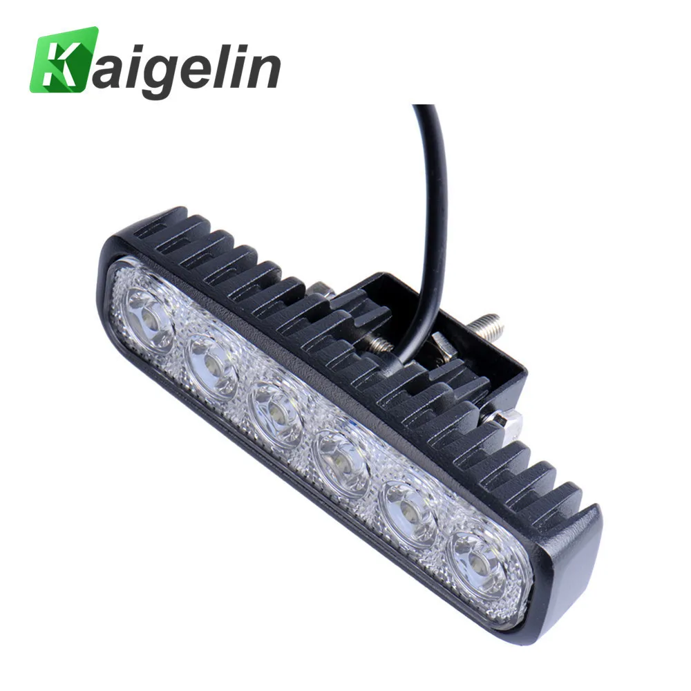 LED 2pcs Spotlights 18W 12V 6LEDs IP67 Car Light Bar Worklight Spot
