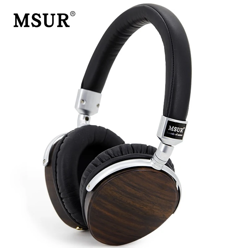 

Original MSUR Solid wood Alloy Leather Headphone With 105dB Sensitivity 5Hz-25000Hz Frequency range Excellent HIFI Headsets