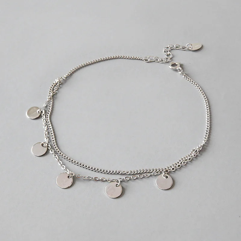 100% 925 Sterling Silver Anklets For Women 2020 Fashion Round Tassel Anklets Foot Jewelry Bracelet Leg Chain Gift enkelbandje 100% 925 Sterling Silver Anklets For Women 2020 Fashion Round Tassel Anklets Foot Jewelry Bracelet Leg Chain Gift enkelbandje
