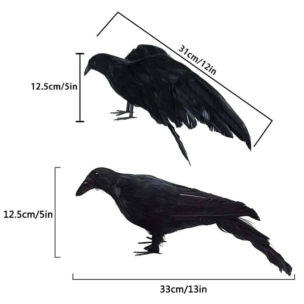 2 шт. черный пластик ворона охотничьи приманки сад Птица сдерживания страшное чучело мыши Компьютерные борьба с вредителями сдерживания
