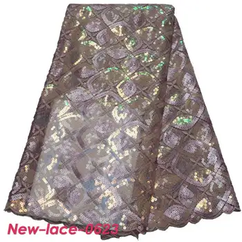 

Fashion African Lace Fabric High Quality French Organza Lace Fabric 2019 New Style Sequins Lace Fabrics For Wedding Z02