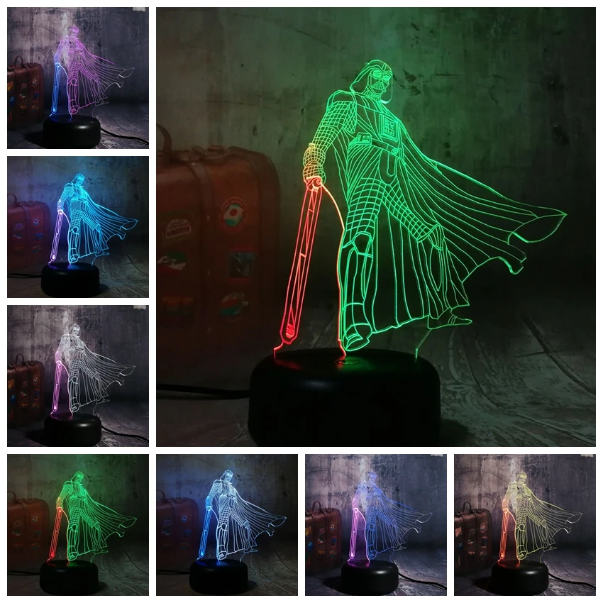 Прохладный из серии Звездные войны с Дартом Vade 3D RGB светодиодный ночной