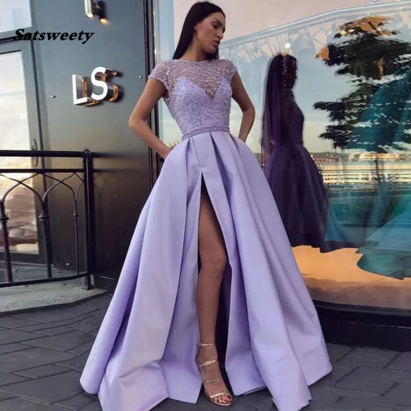 Lilac-Satin-Split-Side-Evening-Gowns-Beaded-Cap-Sleeves-Floor-Length-Formal-Women-Party-Dresses-Sexy (1)