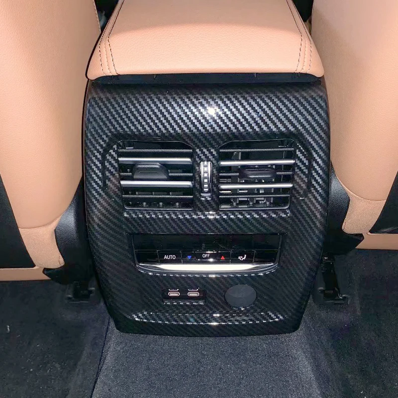 

For BMW 3 Series G20 2019 Carbon Style Interior Rear Armrest Box A/C Air Outlet Vent Cover Trim Car Styling Accessories