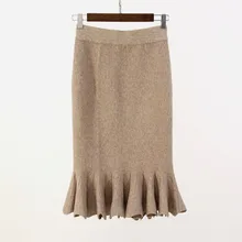 Возможно, у хаки черное однотонное платье русалки длиной до колена юбка Империя Высокая уличная Осенняя элегантная S0119