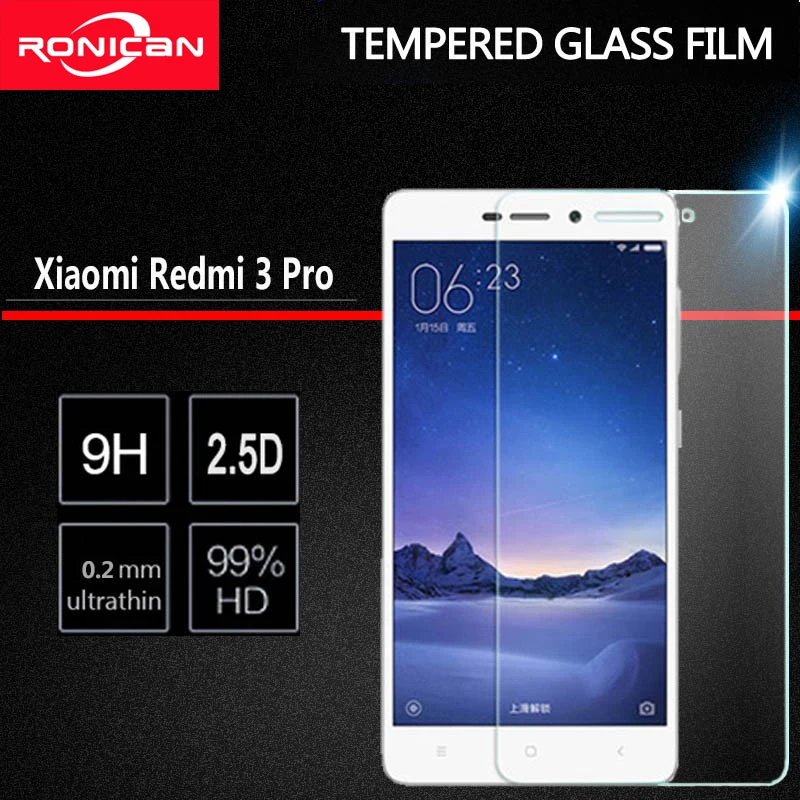 

RONICAN Xiaomi Redmi 3S Tempered Glass Redmi 3 Pro Screen Protector Explosion Film Xiomi Xiaomi Redmi 3s 3 s 3x 4A Glass 5.0inch