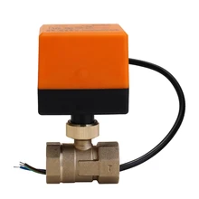 DN15/DN20/DN25 AC 220V Водонепроницаемый 2 Way 3-проволочным шариком Электрический моторизованный латунный клапан с приводом