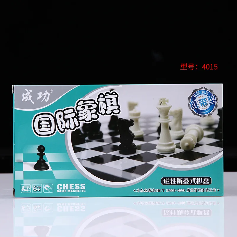 

High Quality Magnetic Plastic Entertainment Black White Medieval Chess Pieces Chess International Chess Game S668