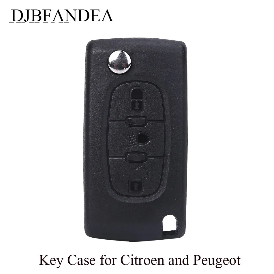 

DJBFANDEA 3 Button Remote Key Shell Case For Citroen C6 C8 C2 C4 Hatch Coupe VTR Berlingo Peugeot Partner 306 407 Key Auto