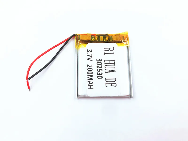 

3.7V 200mAh 302530 Lithium Polymer Li-Po Rechargeable Battery power For Watch Mp3 MP4 MP5 GPS PDA bluetooth headset Electric Toy