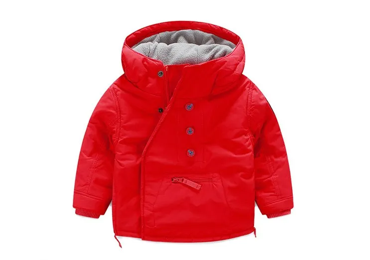 Новинка года; модные весенне-осенние флисовые детские куртки; детская куртка; пальто для маленьких мальчиков; утепленная теплая хлопковая верхняя одежда - Цвет: Красный