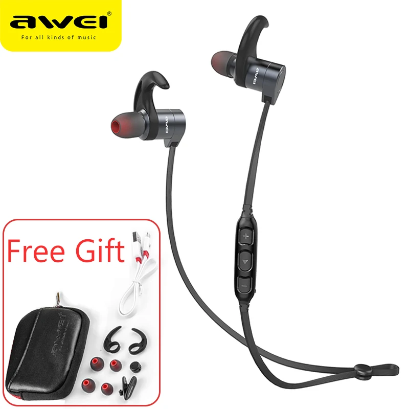 

Awei Ak3 Wireless Headphones Bluetooth Earphone Magnetic Control On/off Ipx4 Waterproof Sport Wireless Headset Earbuds With Mic