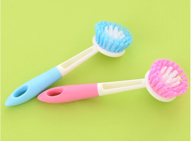 

1PC Non-stick Skillet Pan Brush Long-handled Dishwashing Brush Kitchen Cleaning Brush No Hurt the Pot OK 0162