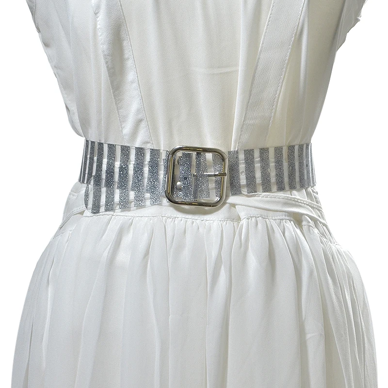 

2018 Fashion Shine Silver Pin Buckle Fancy Belt Candy Color Simple Wild Soft Transparent Belts for women Ladies bg-780