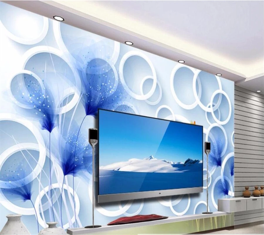 

wellyu Custom Wallpaper 3d Large Photo Mural Dream Flower Circle Living Room обои Wallpaper Decorative Painting papel de parede