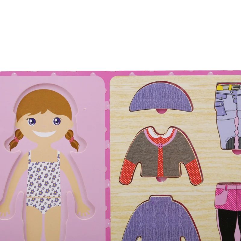 Детская одежда; сочетающаяся головоломка; Детские деревянные игрушки; детские развивающие фигурки; игры-головоломки для маленьких мальчиков и девочек; нарядные игрушки; подарок
