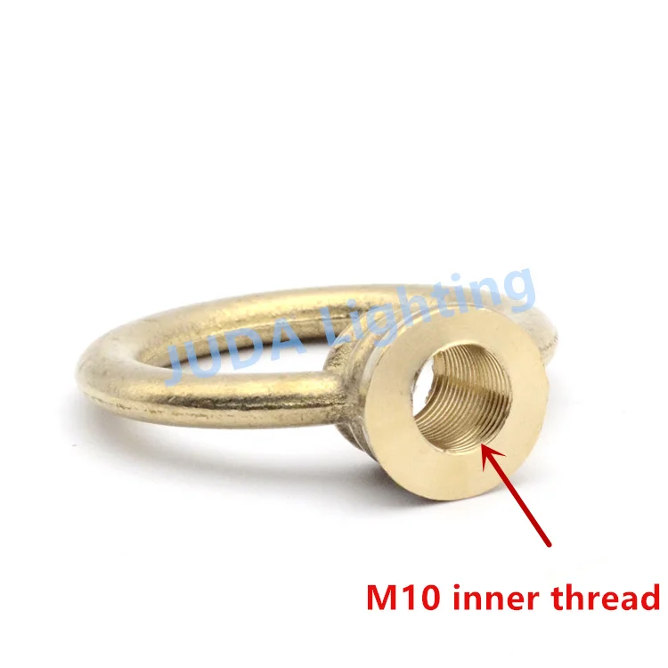 Чистая медь, кольца медь крючок латунь M10 с резьбой потолок Роза для Эдисон Ретро свет лампы База гнездо освещение аксессуары