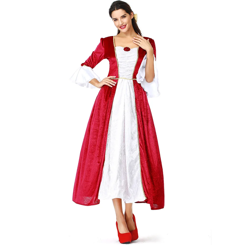Women Red White Medieval Renaissance Victorian Dress
