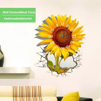 

3D Fancy Wall Clock Self Adhesive Sticker High Quality Mute Movement Novelty Home Decor Watch/DIY Mural For Bedroom Livingroom