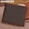 Genuine Leather Wallet for Men Bifold Mini Money Bags Short Purse Credit Card Holder Cash Coin Pocket Male Solid Standard Wallet 2