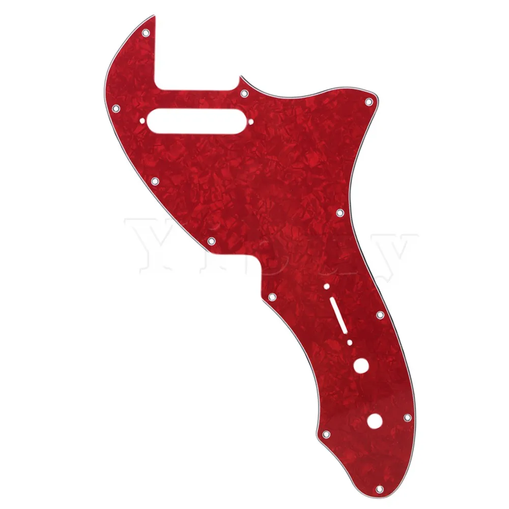 Yibuy 12 Hole Red Pearl Color 4ply Guitar Pickguard for Electric Guitar