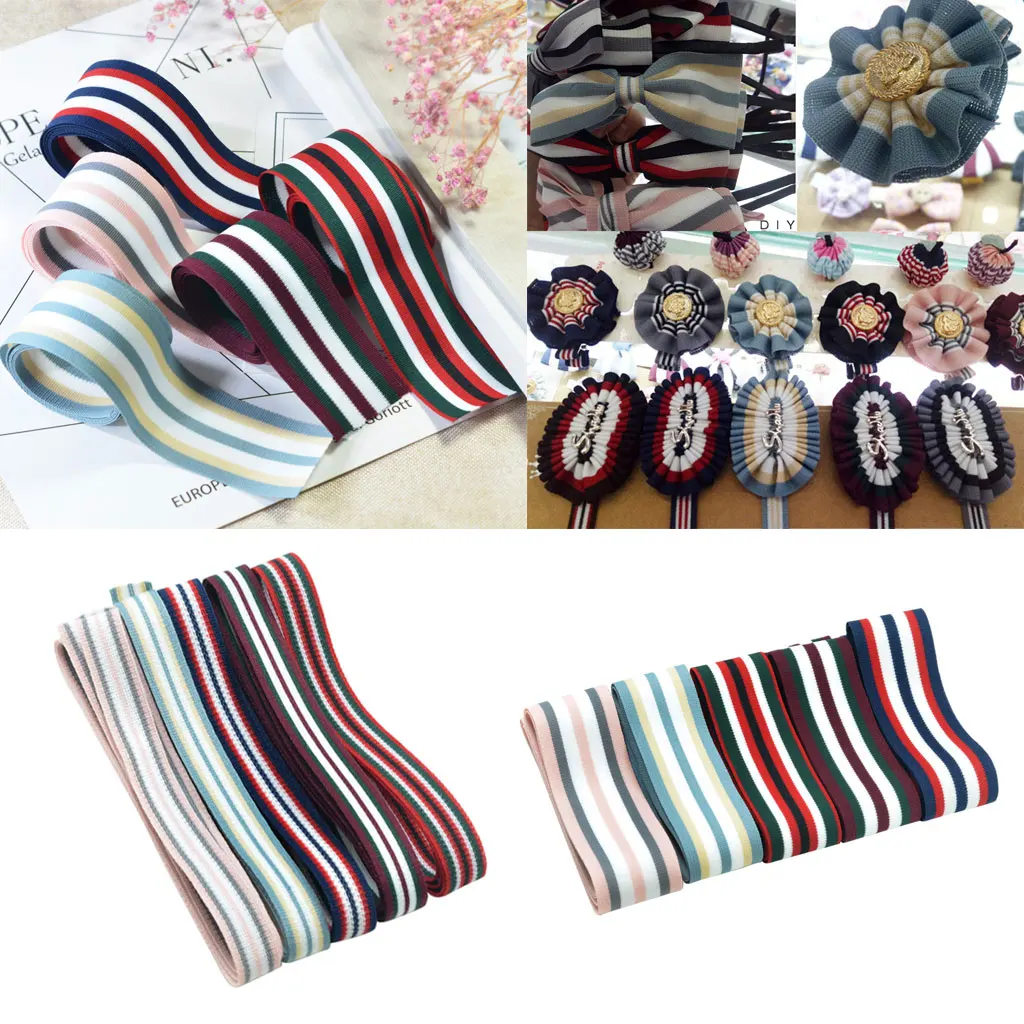 5 Rolls 91cm Stripe Pattern Knit Lace Ribbon Trims DIY Sewing Crafts DIY Sewing Ribbon Decoration