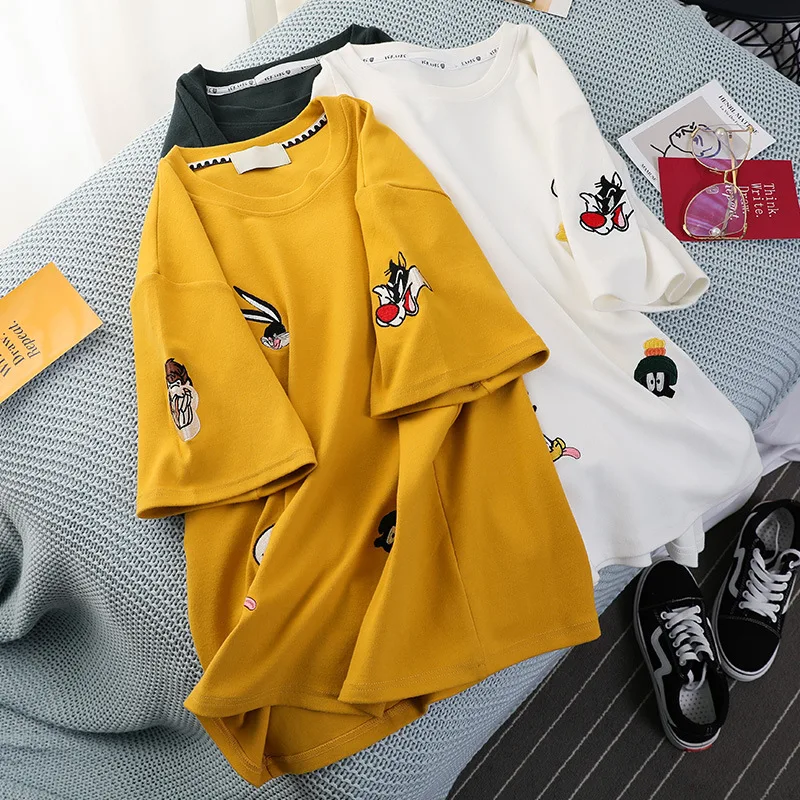

2019 New cotton embroidered short-sleeved t-shirts