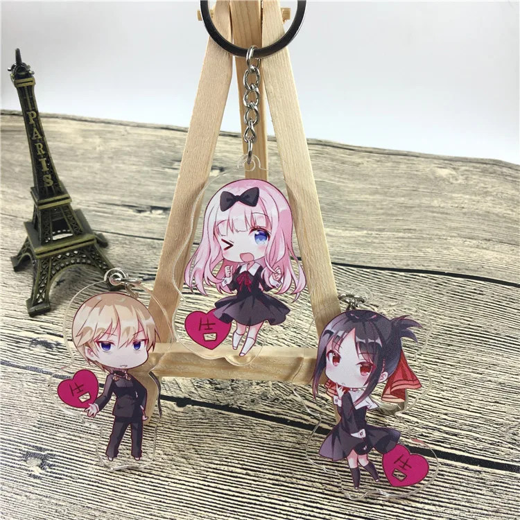 

Anime Kaguya-sama:Love is War Fujiwara Chika Shinomiya Kaguya Keychain Doubleside Pendant Keyrings Graduation Gift Jewelry