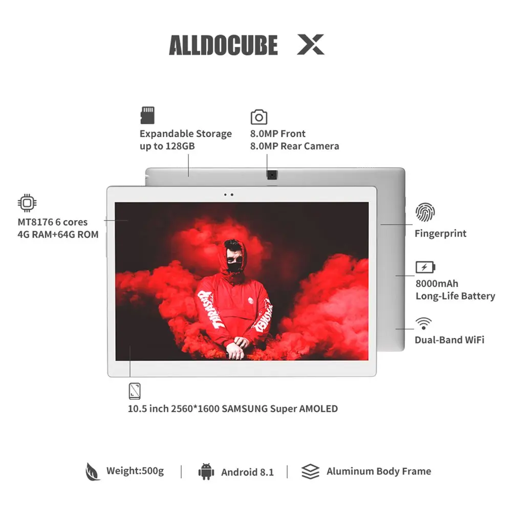 Alldocube X U1005 планшетный ПК MTK8176 Hexa Core 10,5 дюймов 2K экран 4 Гб Ram 64 Гб/128 Гб Rom Android 8,0 двухдиапазонный WiFi Bluetooth