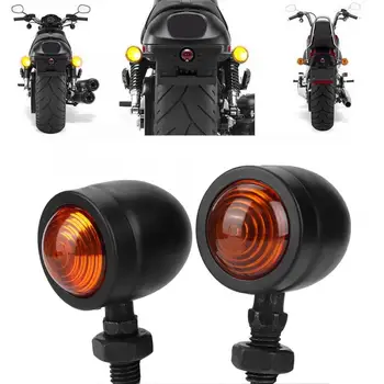 

Universal Motorcycle Turn Signal Light 2Pcs Retro Metal Motorcycle Turn Signal Lights Indicators Lamp waterproof accesorios moto