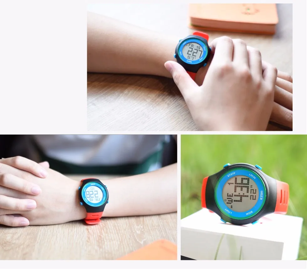 Популярный бренд EZON L008 цифровые часы мужские и женские спортивные часы Цифровые 30 м водонепроницаемые повседневные наручные часы Секундомер Будильник