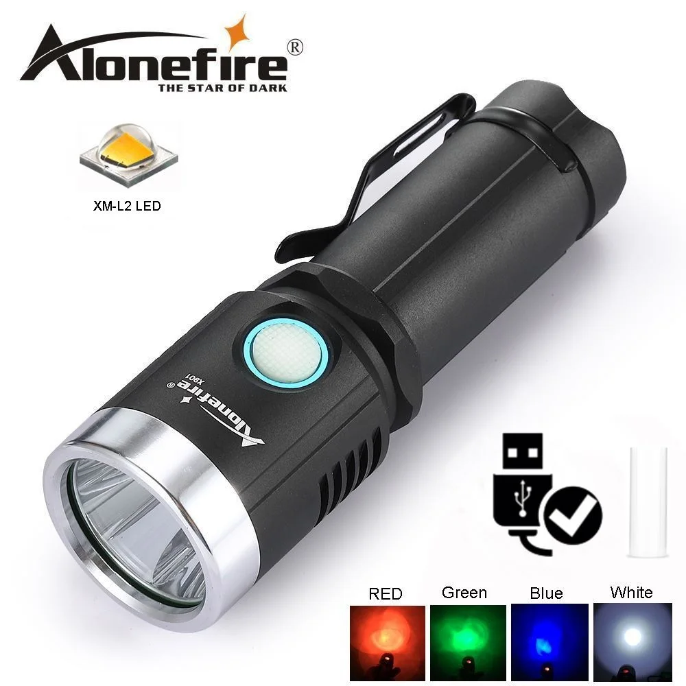 AloneFire X901 XM L2 Micro usb аккумуляторная светодио дный фонарик 26650 18650 Ультра-яркий портативный Водонепроницаемость факел