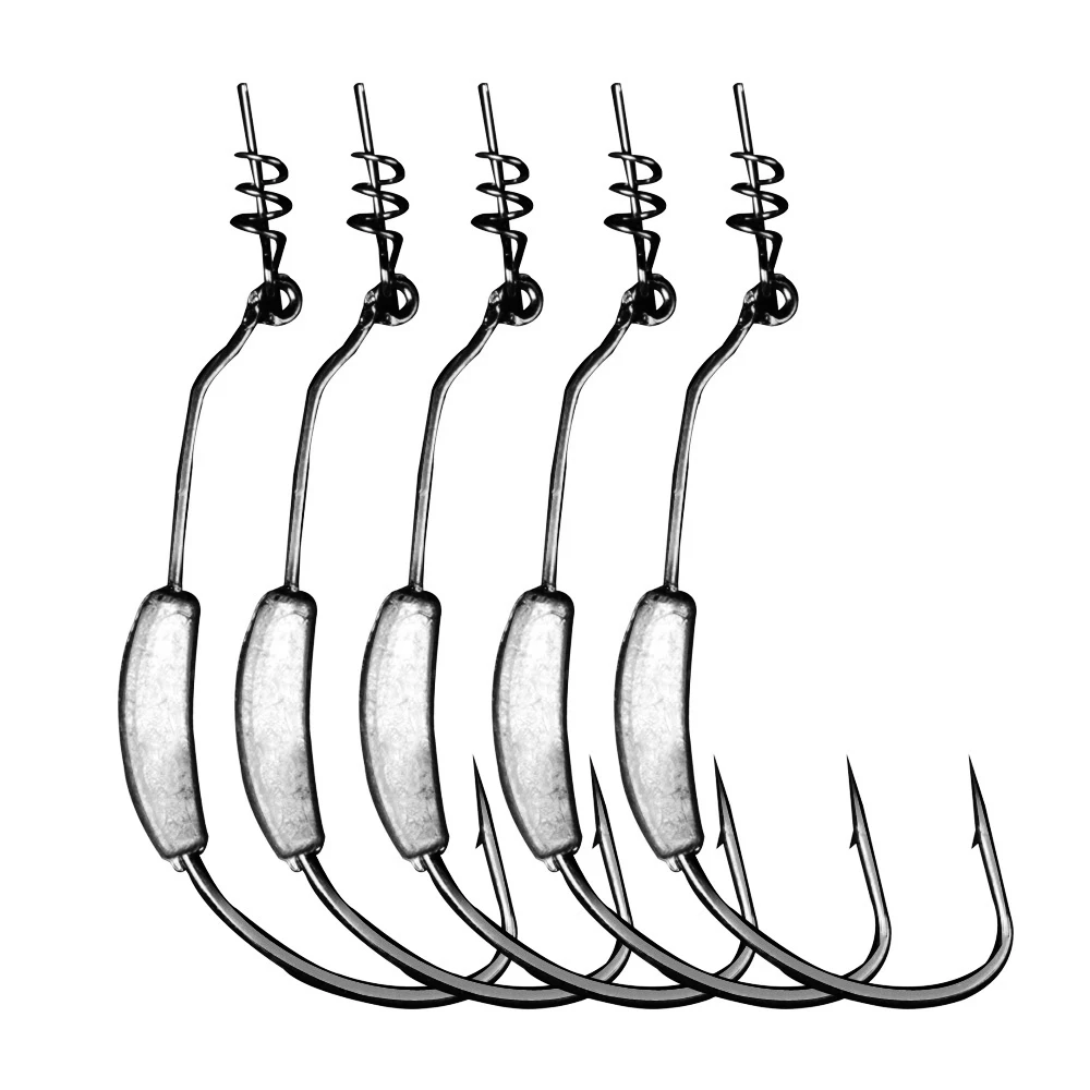 5pcs Lead Jig Head Fish Hook 2g To 7g 5 Size Jig Hooks For Soft Fishing Bait Of Carbon Steel Hooks Lure Tool Fishing Tackle