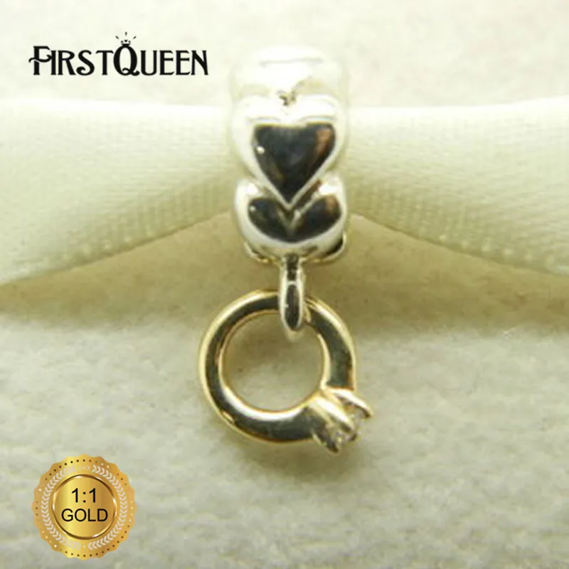 

FirstQueen Silver and 14k gold, I do diamond Charm Bead Fit Original Bracelets DIY Charms Pendants Jewelry Making Fine Jewelry