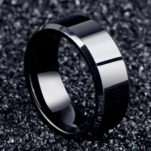 Anillo de acero inoxidable negro para hombre y mujer, joyería con abalorio, 2017