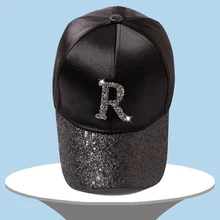 С буквенным принтом Стразы Блестки полями Шелковый Бейсбол Кепки s летний женский блеск Snapback Шапки модные кепки, головной убор в хип-хоп стиле, Для мужчин Для женщин Кепки