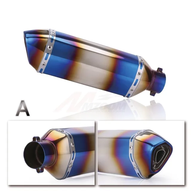 Universal 51MM Motorcycle Burning blue Exhaust Pipe With DB Killer