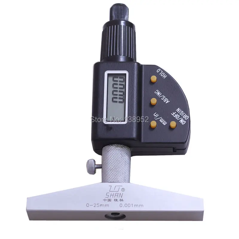 

0-25mm digital depth micrometer 0.001mm Electronic Depth Micrometer Base Machinist Mico Gauge deep micrometer