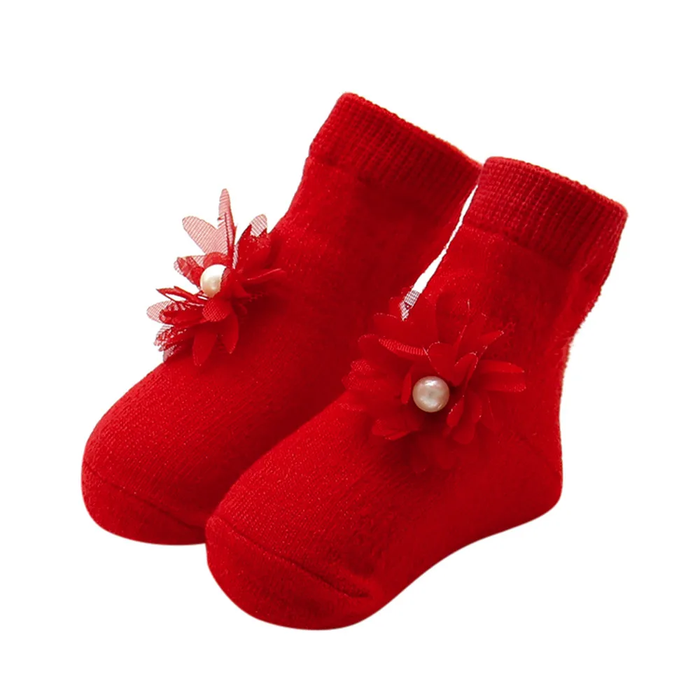 Удобные хлопковые носки с цветочным принтом для маленьких девочек; тапочки; теплые носки до лодыжки; Носки для маленьких девочек 0-12 месяцев; лучший подарок - Цвет: 3