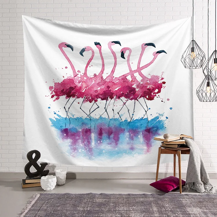 TOX Flamingo Tapestries Pink Animal Watercolor Wall Hanging Tropical Couch Decor Crown Bedspreads Yoga Mat Blanket Picnic cloth