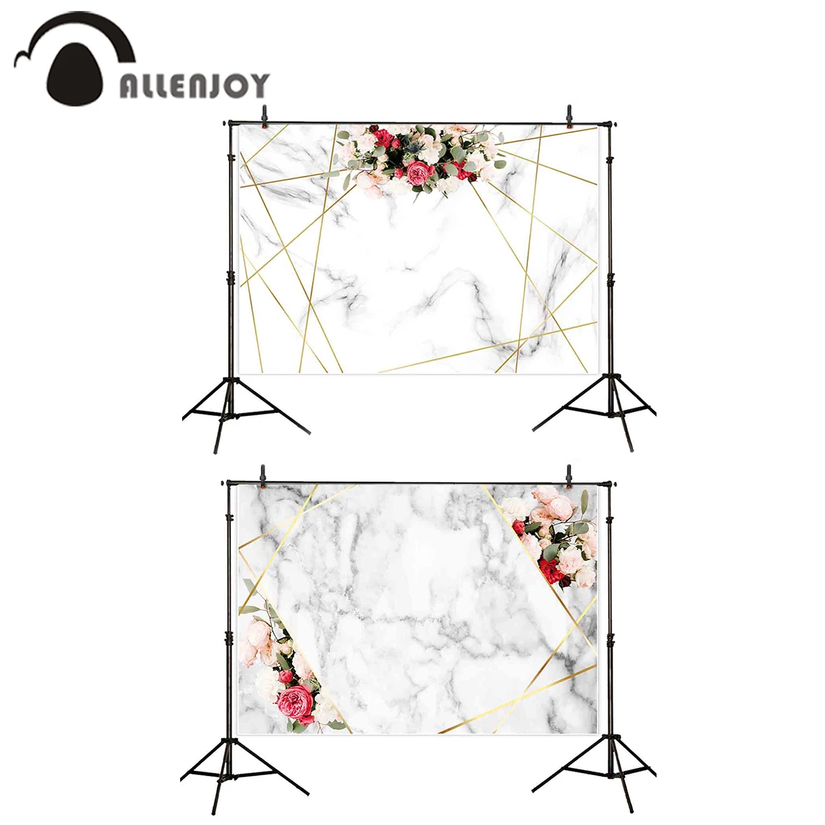 Allenjoy свадебные фоны фотография Белая Мраморная текстура Роза Цветочная рамка