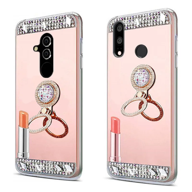 

For Huawei P20 lite mate 20 P30 Pro Phone Cases Mirror Ring holder Cover Armor For Huawei P Smart Y7 Y6 2019 P9 Plus P10 case