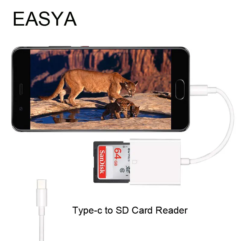 EASYA OTG Тип usb C Card Reader для мини карты памяти SD адаптер для samsung S8/S9/примечание 9 huawei Mate10/P20 Macbook Pro 2018