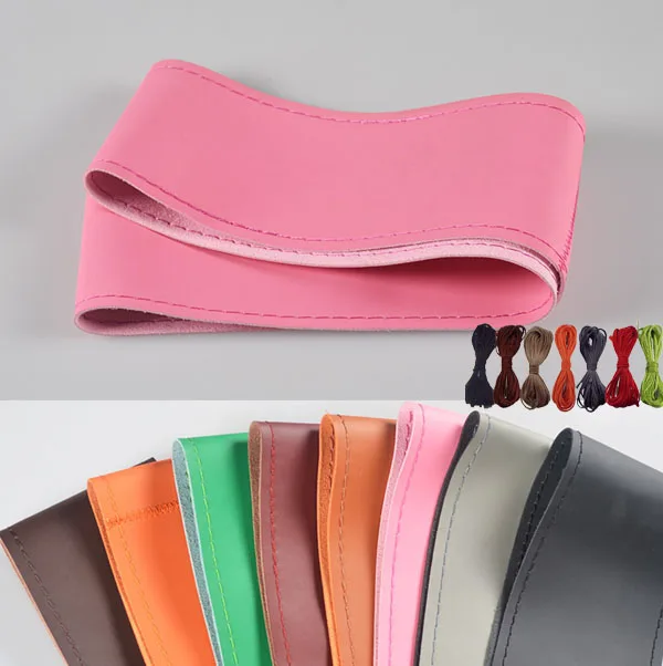 

Girl pink Braid on sports genuine leather steering wheel cover for car accessories Case on steering-wheel pad volante covers