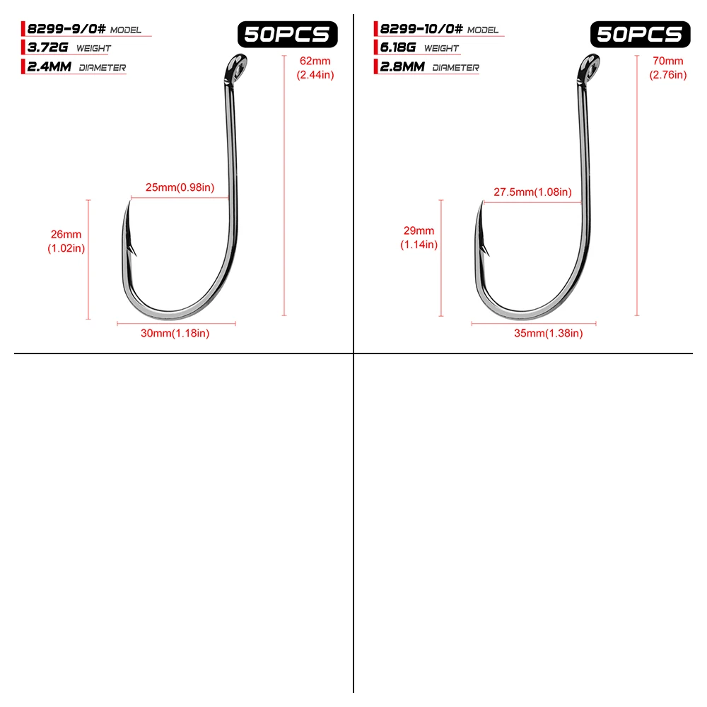 100 шт. рыболовный крючок 8299 серия Осьминог HC-72A из высокоуглеродистой стали рыболовный крючок морской окунь 8299-1/0-7/0# крючок