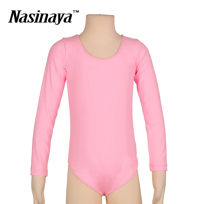 

Kid Girls Fitness Gymnastics Wear Leotard Long Sleeves Ballet Dance Dress Costume Pink Children Training Clothes Basic Models