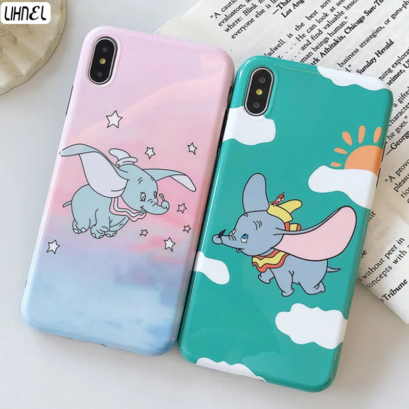 

Dumbo Eelephant Case for iPhone XR X XS Max 6 6splus 7 7Plus 8 8Plus Coque for Huawei P10 P20 P30 Pro lite Etui for xiaomi Mi9SE