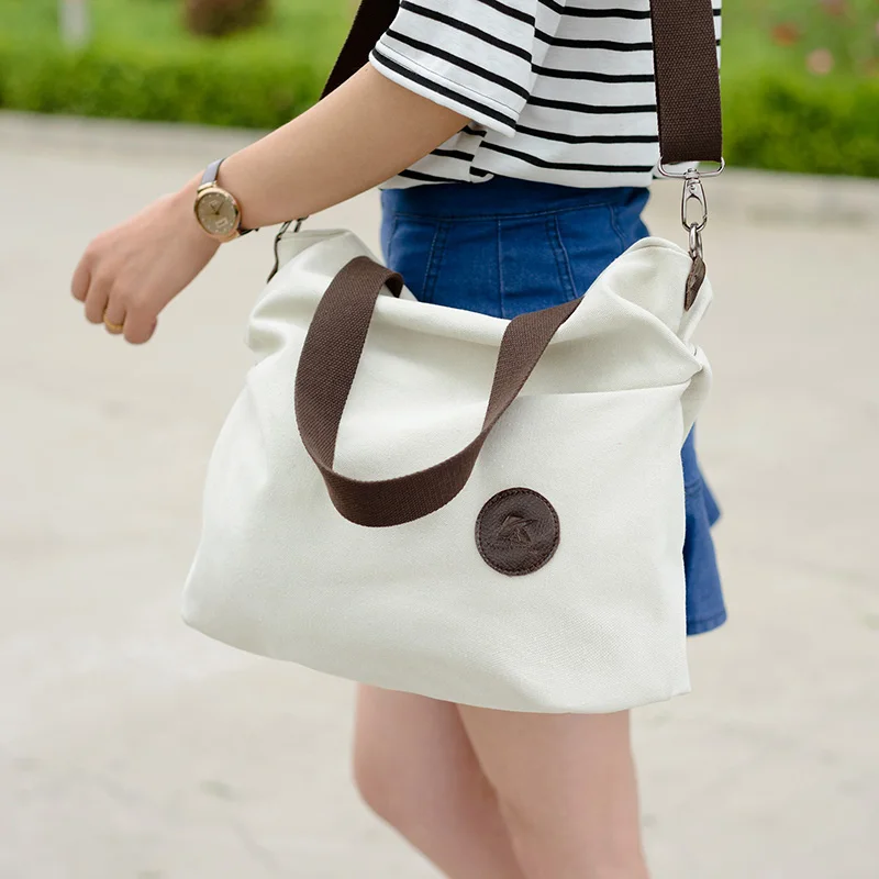 Korean Fashion Canvas Crossbody Bag For Women Large Capacity Handbag